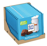 Ritter Sport 250g Alpine Milk Chocolate, The finest whole milk chocolate with a creamy taste, Classic chocolate to share with friends, 11 bars x 250g