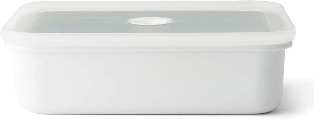 Staniu de depozitare a alimentelor în vid emailat | XL | 1.85L | 23.5 x 17.5 x 7cm | păstrează alimentele proaspete pentru mult mai mult timp | protejează alimentele de bacterii și infestare fungică | fără pompă de vid Cutii depozitare alimente Naty Shop Plat Xl