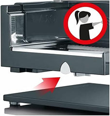 GRAEF SKS S32000, silver electric slicer with full metal housing and glass base plate Graters and Slicers Naty Shop