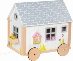 Goki 51477 - Small Hygge Wood and Textile House for Mini Dolls, Scandinavian Style Movable Dollhouse, 38Cm X 27Cm X 33Cm, Set of 40, Ages 3+ Dollhouses Naty Shop