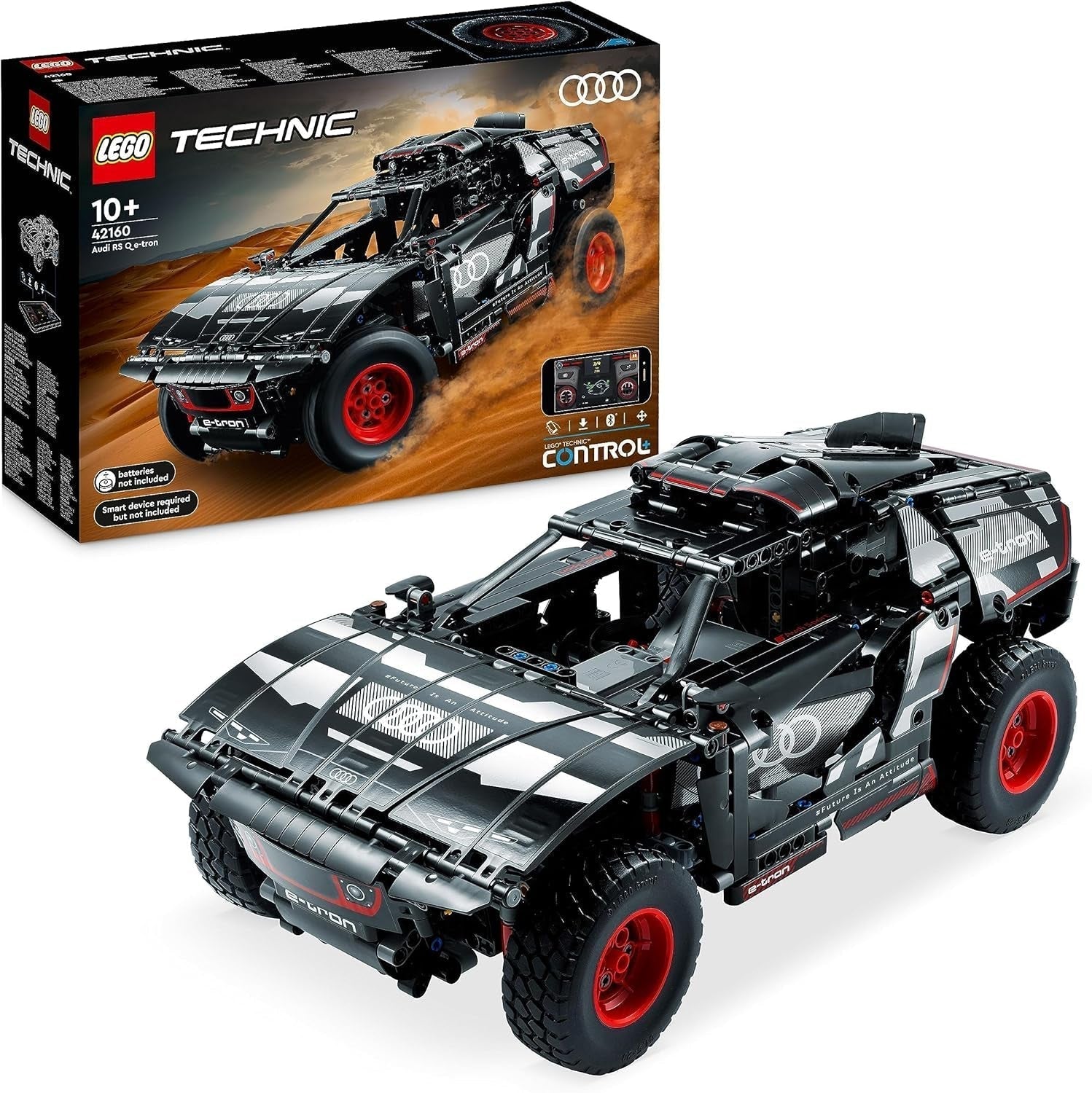 LEGO 42160 Technic Audi RS Q E-Tron, mașină de raliu controlată de la distanță, Dakar rally off-road car, RC controlat prin aplicație cu Control +, cadou pentru băieți, fete și fani de la 10 ani pentru a construi Seturi de constructie Besuche den LEGO-Store Tehnică Audi Rs Q E-Tron