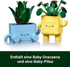 LEGO Botanicals Fröhliche Pflanzen - Spielzeug für Kinder mit 2 Kunstpflanzen, 2 Bunten Blumentöpfen & austauschbaren Cartoon-Gesichtern - Giftidee für Mädchen ab 9 Jahren - 10349