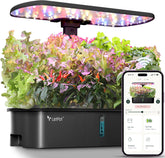 Kituri pentru sisteme de creștere hidroponice LPH-Air, controlate prin aplicație și WiFi, grădină inteligentă de interior cu lumină de creștere de 24W, spectru complet, 10 capsule, jardinieră, kit cadou pentru grădinărit de interior