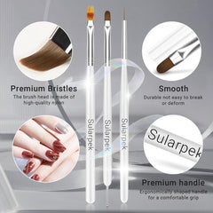 Sularpek 8 Stück Nagel Pinsel Set, Pinsel Für Gelnägel, Nageldesign Pinsel, Nail Art Dotting Tools, Nailart Pinsel Für Gel Acryl Nägel Nailart