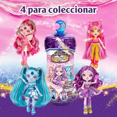 Păpuși Magice Pixlings, 4 Păpuși Asortate – 2 Noi – Păpușă de Modă 15 cm – Poțiuni Magice – Jucărie Secretă cu Poțiuni (MG101000)