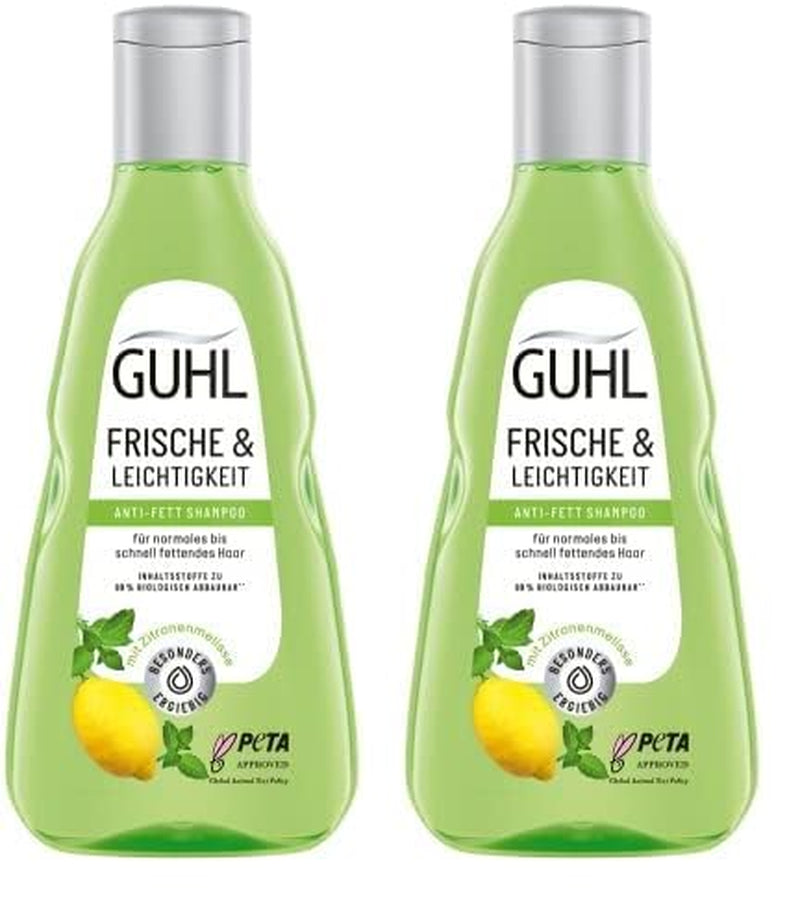 Guhl Freshness & Lightness Anti Grease Shampoo, par normal si gras Guhl 250 Ml (2Er Pack)