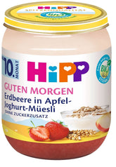 Muesli Hipp with strawberries and apple yogurt, pack of 6 X 160 grams Mother and Child Naty Shop