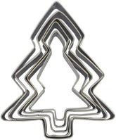 Zenker 44814 Set de 5 forme de biscuiți pentru brad de Crăciun, forme pentru brad de Crăciun, formă de biscuiți, oțel inoxidabil, argintiu, 11 x 9,5 cm