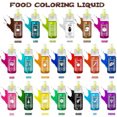 Concentrated liquid food dyes for Naty Shop cakes
