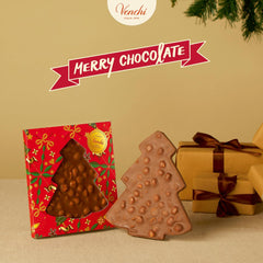 Venchi, Brutto&Buono, Handmade "Piedmont Forest Hazelnut" Fir Tree Shaped Milk Chocolate Bar, 200g, Gluten Free, Limited Edition Christmas Collection, Gift Idea