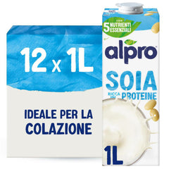 Alpro Soya Drink Natural 12x1L - Lactose Zero, Gluten Free