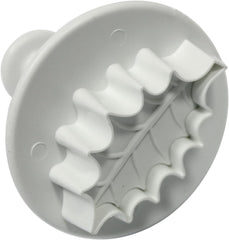 HL544 Forme de embosat cu frunză de ilex cu nervuri, dimensiuni mici, medii și mari, plastic, albe, set de 3