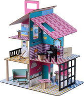 Olivia'S Little World 360 Wooden Dollhouse for Kids 3.5" Dolls and 12 Accessories Multicolor TD-13260C Dollhouses Naty Shop Default Title