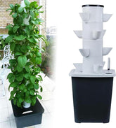 30 Capsules Hydroponic Tower, Hydroponic Grow System, Herbs, Fruits & Vegetables Aeroponic Grow Kit with Humidification Pump, Adapter, Mesh Pot, Herbs, Fruits & Vegetables Timer
