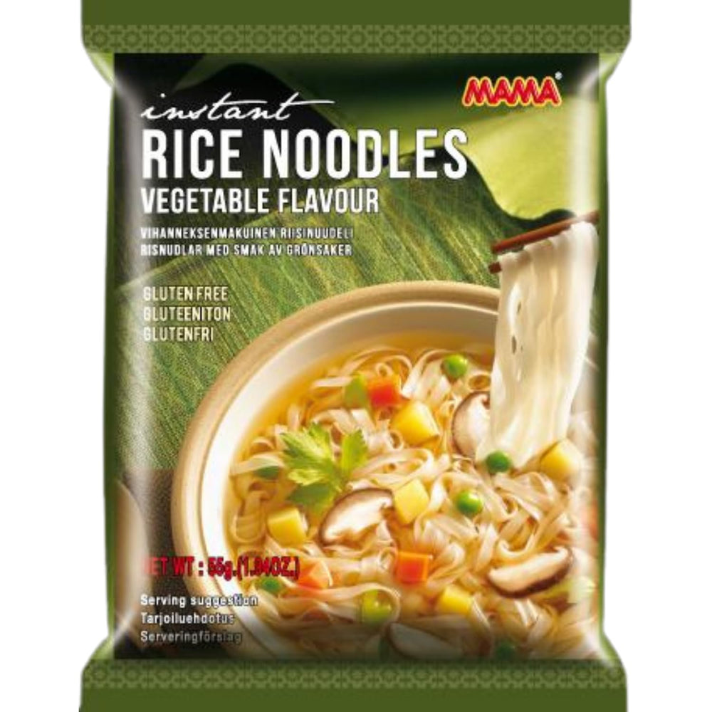 Mama Instant Rice Noodles with Vegetables - Gluten Free Instant Rice Noodles, Oriental Style - Authentic Thai Cuisine - 24 x 55g