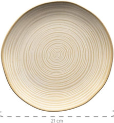 MÄSER 931818 Set de veselă Nottingham Vintage Series pentru 4 persoane, serviciu de mic dejun cu 12 piese cu forme rotunjite neregulate în aspect retro, gresie, bej