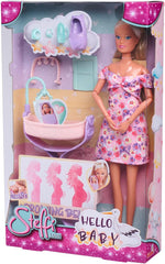 Simba 105733680 Steffi LOVE Doll Hello Baby (29 Cm) - Păpușă de joacă gravidă cu burtă în creștere, păpușă și accesorii - jucărie pentru copii pentru fete și băieți de la 3 ani, negru Papusi Naty Shop