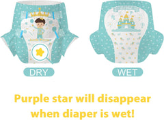 CutiePlusU Adult Diapers 2 Pack Disposable Incontinence Panties with Flaps for Women and Men Maximum Absorbency Overnight - Little Prince (Medium 71-96cm)