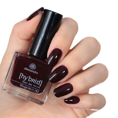 Alessandro Rouge Noir HYBRID Nail Polish - Dark Red-Black - Perfect nails in just 3 steps, without LED - lasts up to 10 days! 8 ml