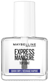 Maybelline New York Nail Polish, Quick Dry Top Coat Express Manicure, Transparent, 12 ml