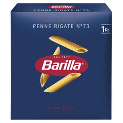 Pasta Barilla Classic Penne Rigate Nr. 73 of high quality durum wheat, always al dente, (1 x 1 kg) 1 package
