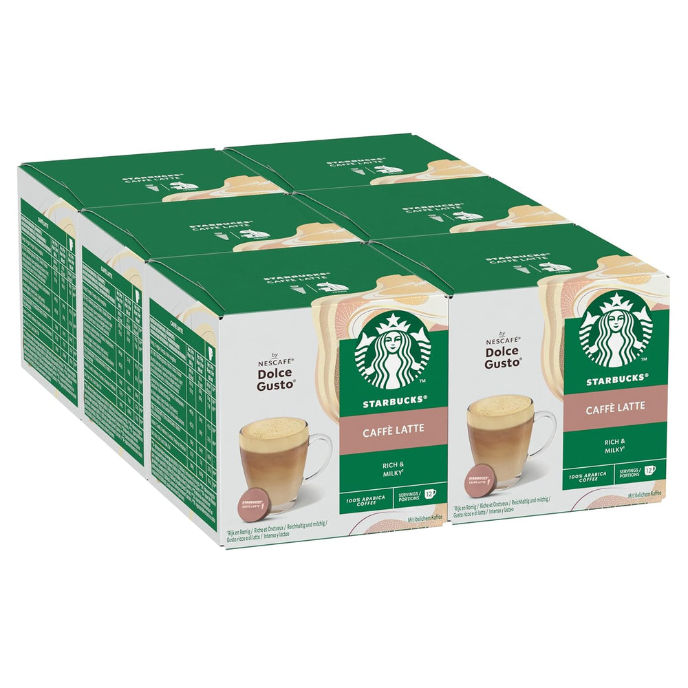 STARBUCKS Caffè Latte by Nescafé Dolce Gusto Kaffeekapseln 6 x 12 (72 Kapseln)