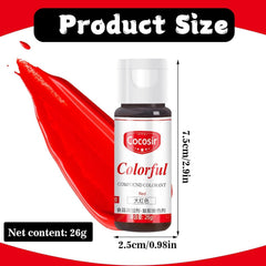 Colorant alimentar roșu, 26g, colorant alimentar concentrat, colorant alimentar pe bază de ulei, colorant alimentar concentrat fără zahăr, colorant alimentar lichid pentru copt - pentru unt de cacao, cremă de unt