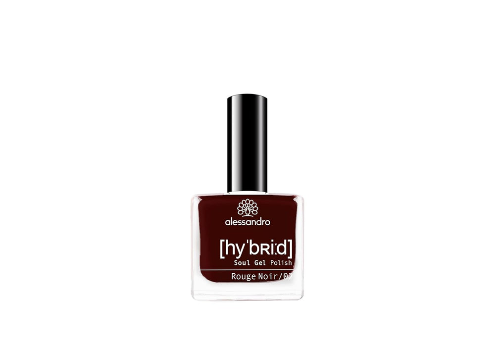 Alessandro Rouge Noir HYBRID Nail Polish - Dark Red-Black - Perfect nails in just 3 steps, without LED - lasts up to 10 days! 8 ml