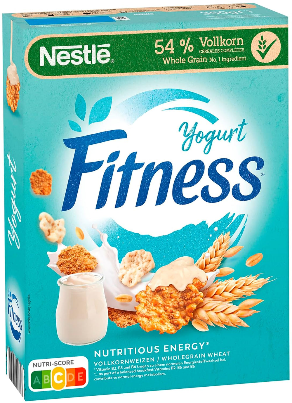 Nestlé Fitness Yogurt Whole Grain Breakfast Cereal with Partial Yogurt Flavor 1 Pack (1 x 350g)