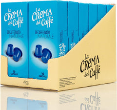 La Crema del Caffè Decaffeinato Naturale, 120 Nespresso-kompatible Koffeinfrei Kaffeekapseln mit Vollmundigen und Ausgewogenen Geschmack und Aroma von Schokolade und Gewürzen