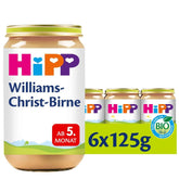Hipp Fruits, Williams-Christ pears, pack of 6 (6 X 125 G) Mother and Child Naty Shop