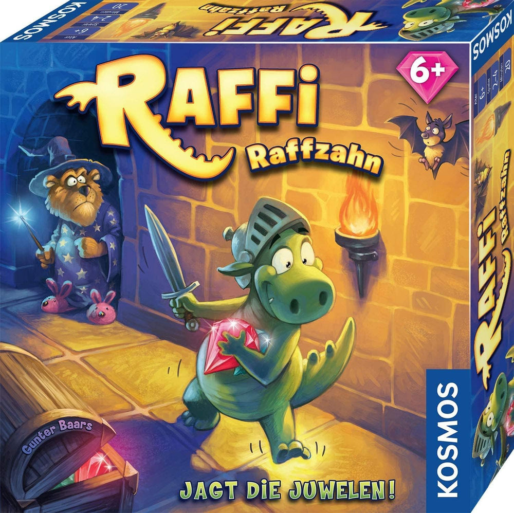KOSMOS 681036 Raffi Raffzahn Jewel Hunt, Exciting Game for Kids with Magnetic Dragon Figure, Board Game for 2-4 Kids Ages 6+ or the Whole Family