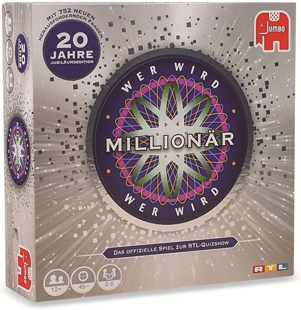 Jumbo Games 19736 Games - Who Wants To Be A Millionaire - 20th Anniversary - Board Game - Ages 12+