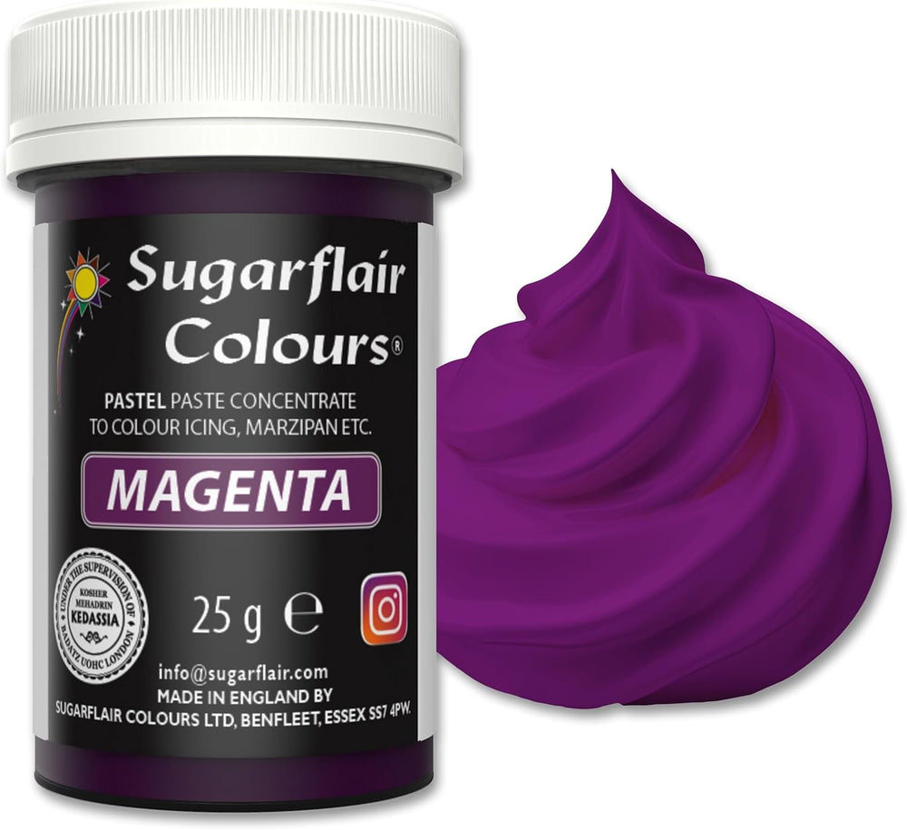 Colorant alimentar Sugarflair pentru paste Pastel Magenta, colorant alimentar pentru paste, fondant și marțipan, culori concentrate Spectral - 25 g