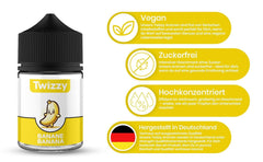 Twizzy Banana food flavor - 60 ml - Intense flavor - Ideal for baking Aromas Naty Shop