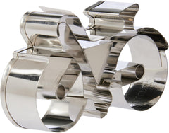 Formă de biscuiți Städter, oțel inoxidabil, bicicletă, 9 x 30 x 30 cm, argintie