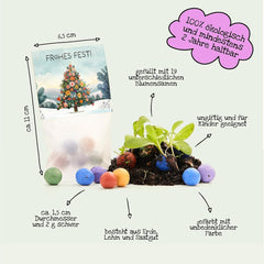 10 X Blumenmurmeln "Frohes Fest" | Kleines Geschenk & Nachhaltiges Mitgebsel Zu Weihnachten | Saatbomben FĂŒr Kollegen, GĂ€ste & Kinder | Kleinigkeit Zum Advent, Adventskalender-FĂŒllung Oder Nikolaus