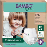 Bambo Nature Diapers, Size 5 (11-17kg) - Monthly Box of 95 | Diapers with improved leakage protection | Ultimate comfort and freedom for active kids | Dermatologically tested diapers