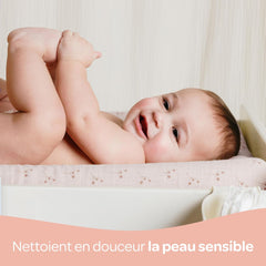 BIOLANE 12 Wet Maxi-Squares Pads - Babies - 100% Organic - 720 Cotton - for sensitive skin - Changing and Toiletry - from birth - made in France