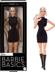 Barbie Basics Model 2 Collectible Doll with Blonde Hair, Black Mini Dress and Gladiator Boots, Universal Fit Fashion, Movable Body and Interchangeable Head, JBH71 Naty Shop Dolls Default Title