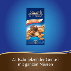 Lindt Chocolate | NUT DELUXE Chocolate bar with milk and almonds | 110g | Milk chocolate with roasted almonds in a smooth almond cream | Chocolate bar