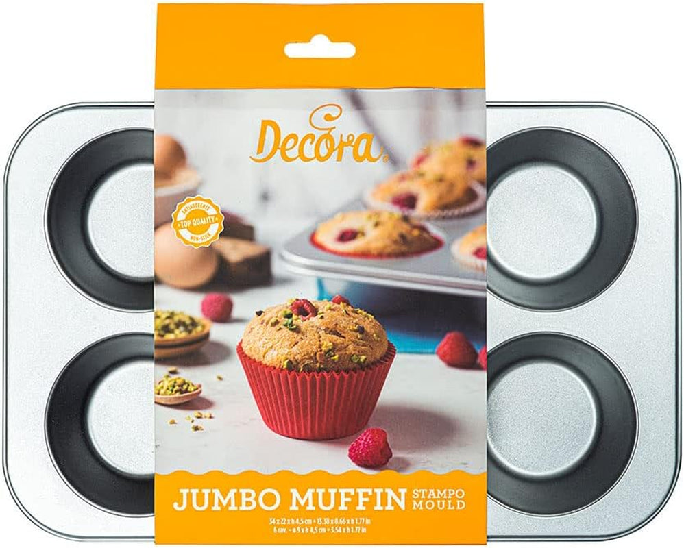 Tray 6 Jumbo Muffins Ø 9 Cm - 34 X 22 X 4.5 cm Baking molds and trays Naty Shop
