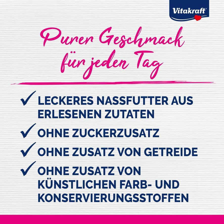Vitakraft Poésie Classique, hrană umedă pentru pisici, hrană umedă în sos, cu pui, cu curcan, cu vită, cu somon, fără adaos de zahăr și cereale (1 pachet de 12X 85G)