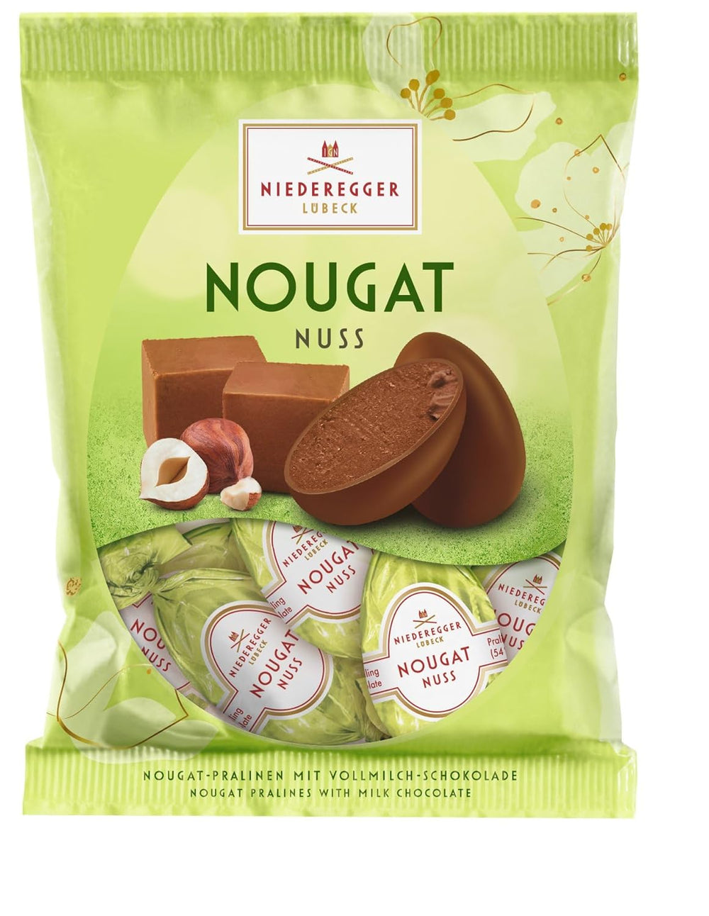 Niederegger | Nougat eggs | 1 x 87g | Hazelnut Eggs and Nougat Covered in Milk Chocolate | Easter Gift | Easter eggs