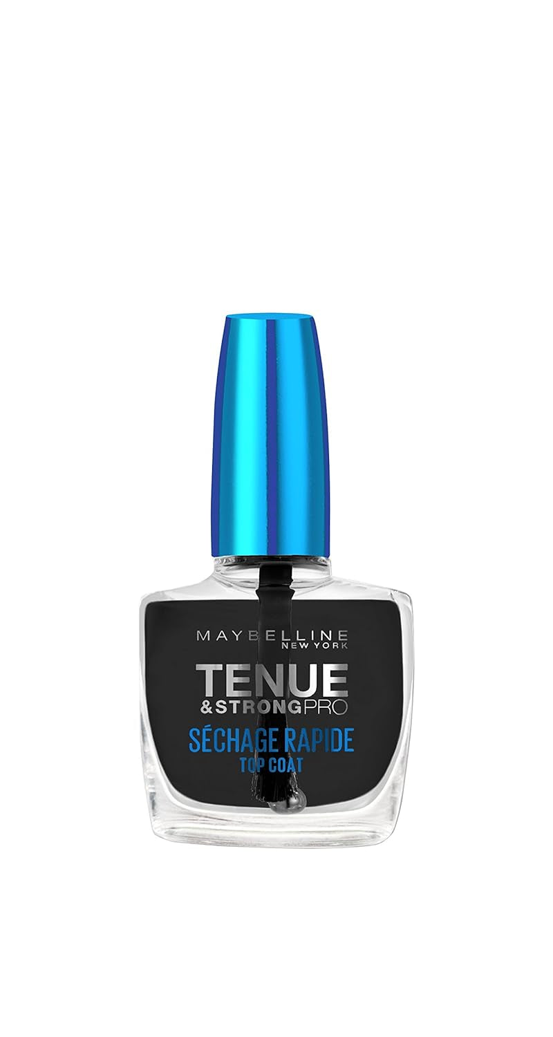 Maybelline New York nail polish, long lasting, fast drying top coat