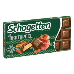 Schogetten Winter edition with ripe apples I Chocolate bar 100g I with milk chocolate and in convenient individual pieces