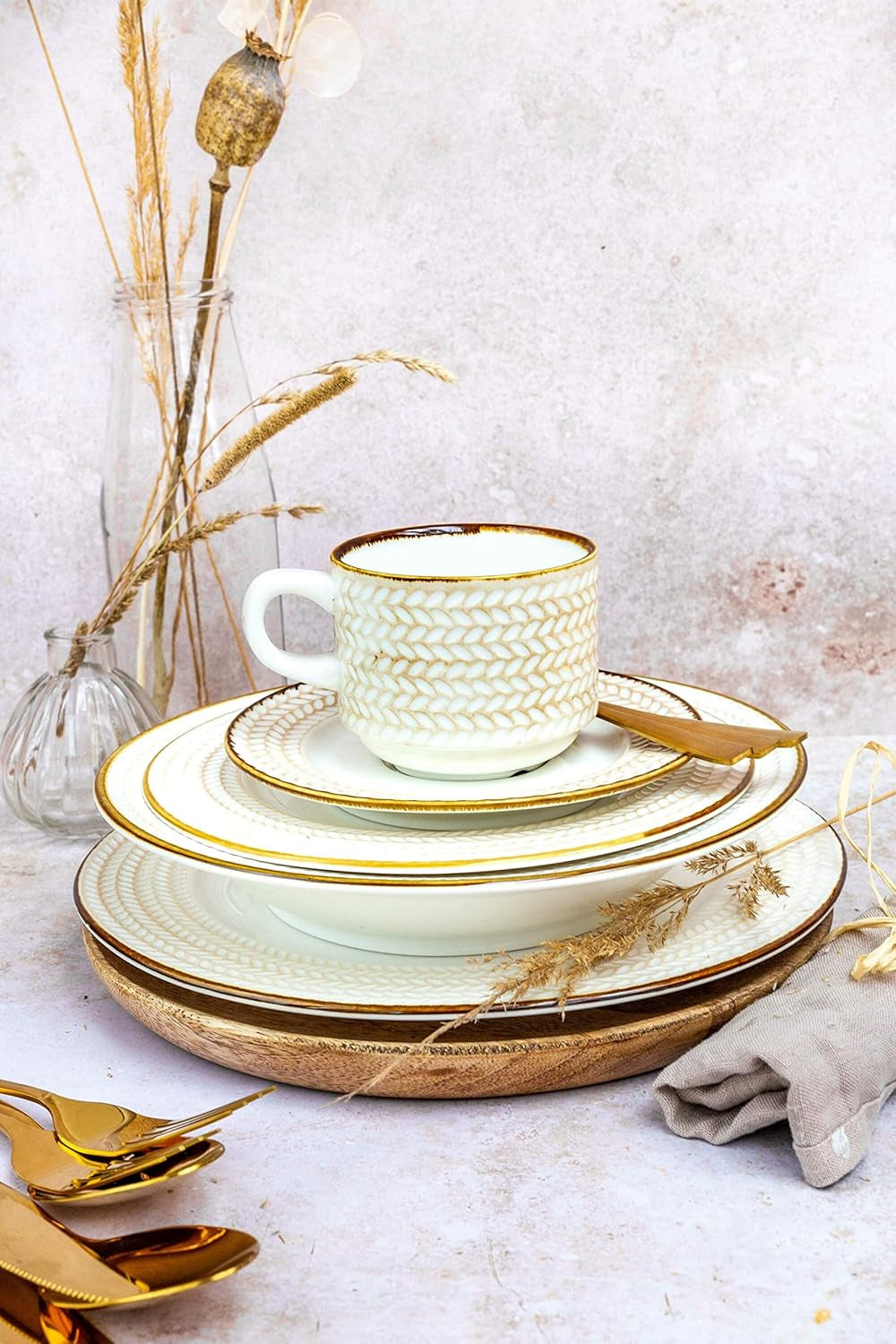 MÄSER 931941 Seria Prospero, serviciu de cafea modern din 12 piese (4 persoane) în stil vintage Seturi vesela masa Naty Shop