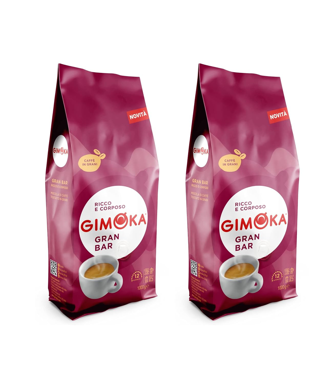Gimoka - Cafea boabe, 1 Kg Cafea Naty Shop 2 x 1 Kg Gran Bar