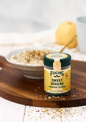 Fuchs Gewürze - Porridge Topping "Sweet Dukkah" - crunchy Topping with Haselnuss, Sesam und Mandeln für Oat-Meals - aus natürliche Ingredient - 60 g in wiederverwendbarer, recyclebarer Dose