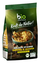 Biozentrale Bulgur in tray with vegetables and ginger | 200 g perfect for a quick takeaway meal | source of vegan protein | easy to prepare